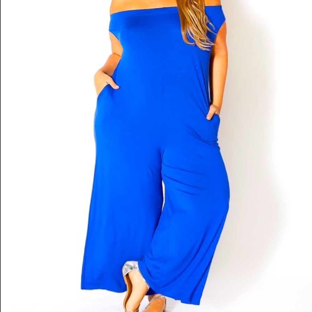 Off Shoulder Wide Leg Jumpsuit